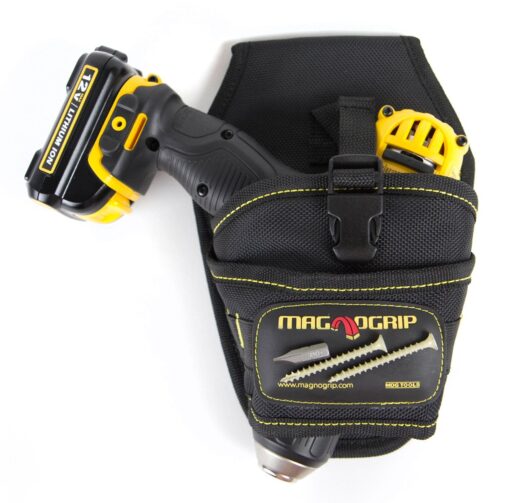 MagnoGrip 002-580 Drill Holster - Left and Right Handed with Integrated Magnetic Storage, Black