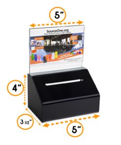 Acrylic Heavy Duty Donation/Ballot Box with Lock and Sign Holder Black 1 Pack 9 71EmtFJQGFL