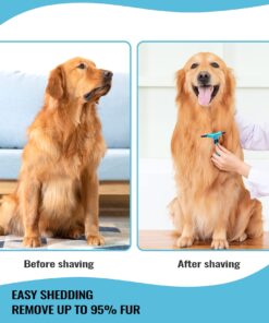 Bonve Pet Grooming Brush, Professional Deshedding Comb Tool for Dogs & Cats, Effectively Reduces Shedding by up to 95% for Short Medium and Long Pet Hair Blue 10 71En0yG12RL