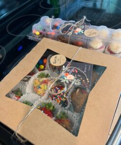 MT Products Kraft Pie Boxes with Window - Size of 9" x 9" x 2.5" - (15 Pieces) Pastry Boxes - Auto Pop-Up Bakery Boxes with Window - Keep Donuts, Cookies, Muffins Safe - Made in the USA 31 71EndsRuQL