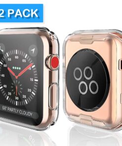 Alternative view of [2-Pack] Julk 38mm Case for Apple Watch 3 Series 2 Screen Protector, Overall Protective Case TPU HD Ultra-Thin Cover for iWatch, Transparent 38 mm Transparent (2PACK)
