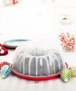 Nordic Ware Bundt Cake Keeper, Plastic, 13 in L X 12 in W X 7 in H, Red 30 71EoXjR0kL