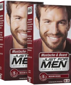 Just For Men Brush-In Color Mustache & Beard - Medium Brown - 2 pk