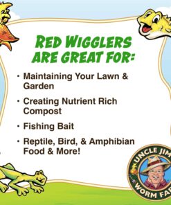 Uncle Jim's Worm Farm Red Wiggler Composting Worms Mix for Garden Soil or Fishing | Pack of Compost Worms Improves Soil Structure and Quality for Healthier Gardens | 250 Count Seafood 250 Count (Pack of 1) 18 71EovsXRC2L 1