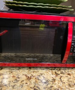 Farberware Countertop Microwave 1000 Watts, 1.1 cu ft - Microwave Oven With LED Lighting and Child Lock - Perfect for Apartments and Dorms - Easy Clean Metallic Red 40 71Ep9LZvGEL