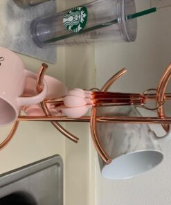 Spectrum Diversified Euro 6 Holder, Countertop Mug Tree, Mugs & Tea Cup Storage Rack, Coffee Counter Bar Accessory & Kitchen Organizer, 1 Count (Pack of 1), Copper 1 Count (Pack of 1) 29 71Eq195QphL