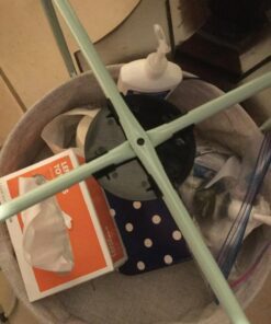 Amazon Basics Round Storage End Table, Side Table with Cloth Basket, Mint Green/Heather Gray, 18 in x 18 in x 19 in 33 71EqFFbmjL