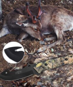 Mossy Oak Fixed Blade Hunting Knife Set - 2 Piece, Full Tang Handle Straight Edge and Gut Hook Blades Game Processing Knife, Sheath Included 27 71EqlLhgwPL