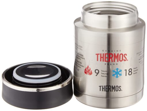 THERMOS Stainless Steel Food Jar, 16 Ounce, Black