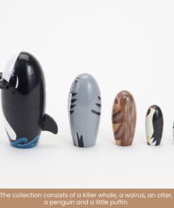 Bits and Pieces - "Willy and Friends - Matryoshka Dolls - Wooden Russian Nesting Dolls - Sea Life Animal Figurines - Whale, Walrus, Penguin - Stacking Dolls Set of 5 Nesting Sea Friends 13 71Er10NmJxL