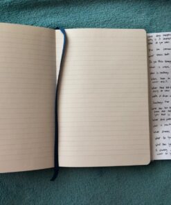 Thick Classic Notebook with Pen Loop - A5 College Ruled Hardcover Writing Notebook with Pocket + Page Dividers Gifts, Banded, Large, 180 Pages, 8.4 x 5.7 in blue 37 71Ervk5SJkL