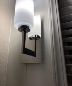 Linea di Liara Brio Polished Chrome Sconce Frosted Glass Shade Modern Sconces Wall Lighting Fixture Bathroom Wall Sconce Vanity Wall Sconce and Hallway Wall Light Fixtures, UL Listed 43 71Es2BgwScL