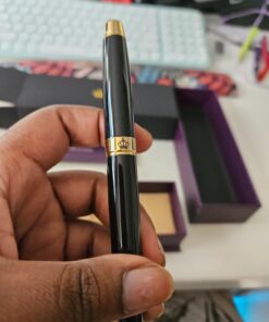 Bond & Regent Rollerball Pen - Certified Luxury Grade | 24 Karat Gold & Gloss Black | Nice Gift Pens for Men and Women 24 Karat Gold Finish & Black Gloss Lacquer 62 71EsOftZilL