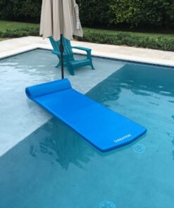 TRC Recreation Sunsation 1.75 Inch Thick Foam Lounger Water Floating Swimming Pool Raft with Roll Pillow for Head and Neck Support, Bahama Blue 35 71EtdaqZeL