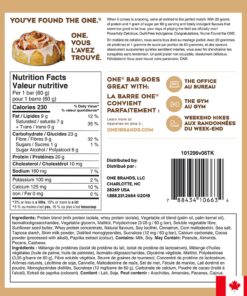 ONE Protein Bars, Cinnamon Roll, Gluten Free Protein Bars with 20g Protein and Only 1g Sugar, Guilt-Free Snacking for High Protein Diets, 2.12 oz (12 Count) 23 71Etp3yph2L