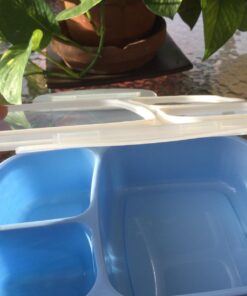 Leakproof, 3 Compartment, Bento Lunch Box, Airtight Food Storage Container (1 Pc) - Blue 68 71EuW18na L