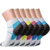 QUXIANG Compression Socks for Women & Men Circulation 3/6/7 Pairs Arch Ankle Support 15-20 mmHg Best for Running Cycling Small-Medium 01-blue/Purple/Yellow 6 71EvduuPZtL