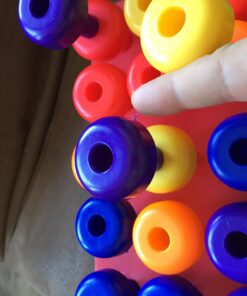 Skoolzy Montessori Sensory Pegboard 33 Piece Set - Develop Sensory Play Occupational Therapy STEM Learning Educational Toys for Kids 2+ - Includes Foam Board, Lacing String, Dice, Storage Bag, eBook Peg Set with Foam Board 38 71EvvO2vukL