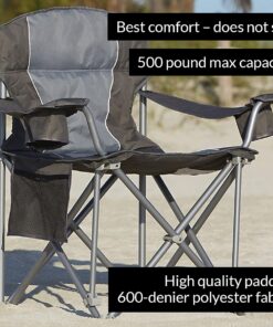 LivingXL 500-lb. Capacity Heavy-Duty Portable Chair Charcoal 500 lb 14 71EvzkExiCL