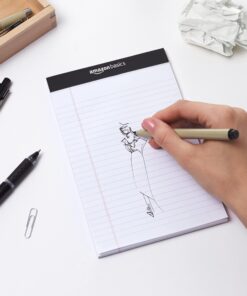 Amazon Basics Narrow Ruled Lined Writing Note Pad, 5 inch x 8 inch, White, 12 Count (12 Pack of 50 pages) 5-Inch by 8-Inch 30 71EwhAXe91L