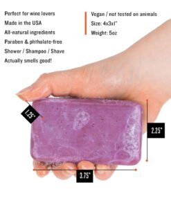 Swag Brewery Vintage Merlot WINE SOAP | Great Gift for Women, Birthdays, Wives, Men, and All Wine Lovers | All Natural + Made in USA | Funny Bath and Relaxation Accessories Vintage Merlot (Wine) 15 71Ex3cgLtL