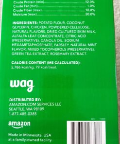 Amazon Brand - Wag Dental Dog Treats to Help Clean Teeth & Freshen Breath - Medium, Unflavored, 36 Count (Pack of 1) 36 Count (Pack of 1) 43 71ExKvNVKxL