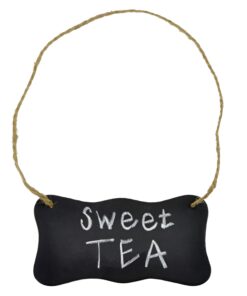 Alternative view of MyGift Black Metal Hanging Chalkboard Sign with Jute Rope, Mini Chalkboard Labels for Food and Beverage, Set of 4