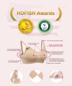 HOFISH 3PACK Full Bust Seamless Nursing Maternity Bras Bralette S-XXL with Extra Bra Extenders & Clips X-Large Blackbeigepink 22 71EyWW8CCFL 2