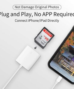 Apple MFi Certified Lightning to SD Card Camera Reader for iPhone iPad, Veetone Memory Card Reader Trail Camera Viewer SD Card Adapter for iPhone 12/11/XS/XR/X/8/7/iPad, Plug and Play One Slot 22 71F0OQm0KIL