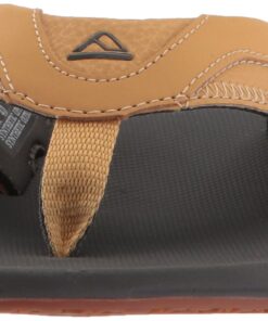 Reef Men's Fanning Speed Logo Flip Flop 6 Charcoal/Tan 9 71F0RPqYx9L