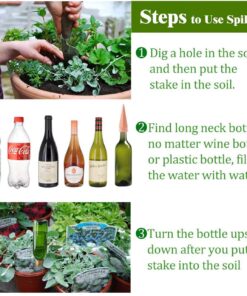 REMIAWY Plant Watering Devices 6 Pack Terracotta Vacation Plant Waterer Wine Bottle Watering Stakes Slow Release Plant Watering Spikes Perfect Self Watering Devices for Indoor Outdoor Plants 26 71F0hB2VkL