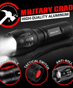 GearLight 2pack S1000 LED Flashlights High Lumens - Mini Flashlights for Camping, Hiking, Walking - Powerful Emergency Flashlights with 5 Modes for Outdoor Use - Bright Flashlight with Zoomable Beam 2 Pack 33 71F1A lv7cL