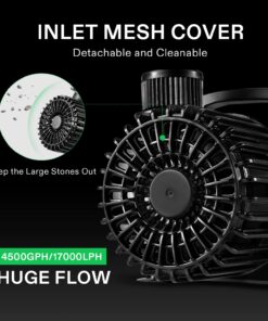 Alternative view of VIVOSUN 4500 GPH Submersible Water Pump, 220W Pond Pump, Ultra Quiet Aquarium Pump with 19FT. Lift Height for Pond Waterfall, Fish Tank, Statuary, or Hydroponics