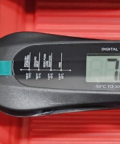 Meat Thermometer Digital, Meat Thermometers for Grilling and Cooking, Waterproof Instant Read Food Thermometer with Accurate Readings, Large LED Backlit Display and Foldable Probe for Kitchen & BBQ Black 43 71F1PatW9fL