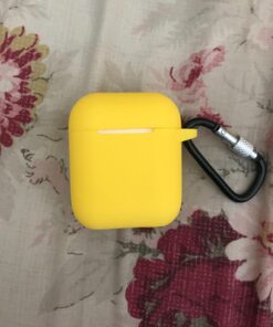 SATLITOG AirPods Case Cover with Secure Lock Keychain, Protective Silicone Cover Compatible with Apple AirPods 2nd & 1st Charging Case - Yellow 47 71F2JSJqm8L 1
