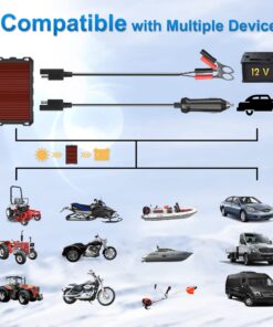 POWOXI 3.3W-Solar-Battery-Trickle-Charger-Maintainer -12V Portable Waterproof Solar Panel Trickle Charging Kit for Car, Automotive, Motorcycle, Boat, Marine, RV, Trailer, Powersports, Snowmobile, etc. Solar Powered Battery Chargers 3.3w 19 71F2LOvPPWL