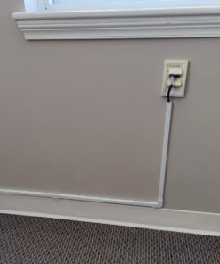 125in Cord Hider/Cover Wall - Yecaye One-Cord Channel Cable Concealer - Easy Install Cable Management System for Max 2 Small Wires, Cable Raceway Home Office, 8X L15.7in W0.59in H0.4in, White 40 71F2M4iG2mL