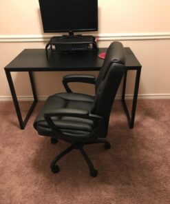 Amazon Basics Classic Puresoft PU Padded Mid-Back Office Computer Desk Chair with Armrest, 26"D x 23.75"W x 42"H, Black 42 71F34mga80L