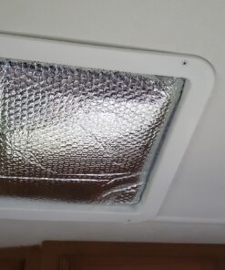 Camco Camper/RV Vent Insulator and Skylight Cover | Features 3 Layers to Reduce Heat Transfer & Increase A/C Efficiency | Fits Standard 14” Travel Trailer/RV Roof Vents (45192), Multicolor, 14" x 14" 47 71F3WLed9L