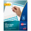 Avery 5-Tab Binder Dividers, Easy Print & Apply Clear Label Strip, Index Maker, White Tabs, 25 Sets (11446) 5 tab