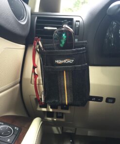 High Road Air Vent Mount Car Cell Phone Holder with Soft Lined Back Pocket and Front Mesh Storage Pocket Black 18 71F4pvIzuEL