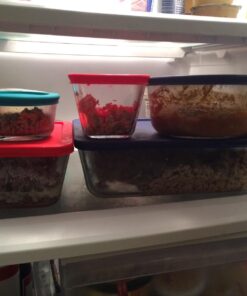 Pyrex Simply Store 6-Pc Glass Food Storage Container Set with Lid, 7-Cup, 4-Cup, & 2-Cup Round , BPA-Free Lid, Dishwasher, Microwave and Freezer Safe , Blue 6 PIECE Medium 21 71F54MsNk2L 2