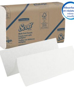 Scott® Multifold Paper Towels (01804), with Absorbency Pockets™, 9.2" x 9.4" sheets, White, (250 Sheets/Pack, 16 Packs/Case, 4,000 Sheets/Case) 22 71F58lhJnLL