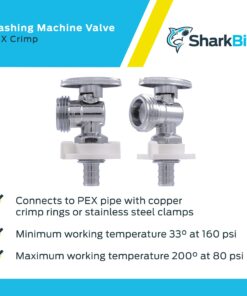 SharkBite 1/2 Inch x 3/4 Inch MHT Crimp Angle Stop Valve, Quarter Turn, Brass Plumbing Fittings, PEX Pipe, PE-RT, 23064LF 1/2 in. x 3/4 in., Angle Stop 8 71F6 DNKe2L