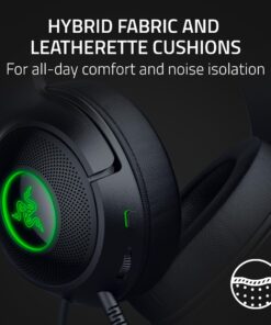 Razer Kraken Kitty V2 USB Wired RGB Headset: Chroma Kitty Ears - Stream Reactive Lighting - HyperClear Cardioid Mic - Triforce 40 mm Drivers - 7.1 Surround Sound - Classic Black 16 71F68XNChnL