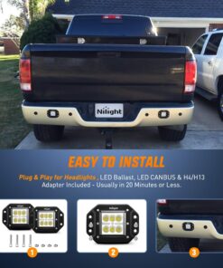 Nilight - NI23C-18W 2PCS 18W Flood LED Work Light Driving Lights Led Light Bar Off Road Led Lights Flush Mount for Jeep Truck Tacoma Bumper ATV UTV,2 Years Warranty 2PCS 18W Flood Flush Mount 32 71F6E8qUtBL