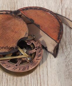MAH Brass Magnetic Sundial Compass for Birthday, Grandfather, Baptism, Father's Day, Partner, Best Man, Anniversary, Farewell, Graduation, Christmas, Home Décor Vintage Style Sundial with Gift Box. 2.5 Inch Brass Round Sundial (Leather Case) 12 71F6NKXbVaL