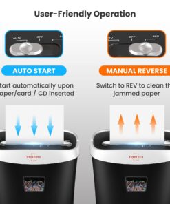 Paper Shredder for Home Office,VidaTeco 10-Sheet Cross-Cut Shredder with US Patented Cutter,Also Shreds Card/CD/Clip,Paper Shredder for Home Use Heavy Duty,Durable with Jam Proof,3.9-Gallon Bin(ETL) 27 71F6OhOSpUL