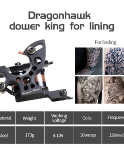 Dragonhawk Traditional Pro Complete Tattoo Kit - Two Machines Gun Easy Use Color Ink Power Supplies Disposable Needles Grips Great for Beginners & Starter Tattoo Aritsts 11-85 39 71F6RG7zSxL