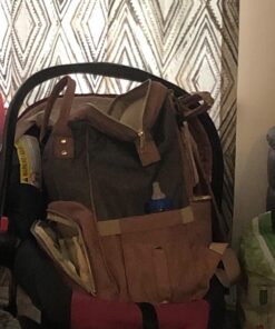 QIMIAOBABY Diaper Bag Backpack,Waterproof Multifunctional Large Travel Nappy Changing Bags… (Pink with gray) Pink With Gray 54 71F7bEbYUsL